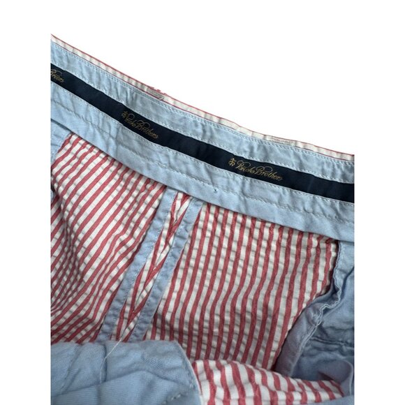 BROOKS BROTHERS Men's Red White Seersucker Striped Shorts Size 38 - Picture 9 of 9